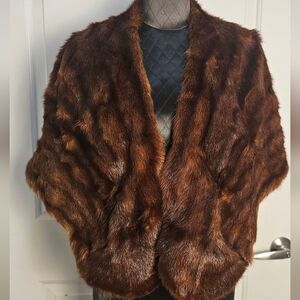 Vintage Kaufmann's Pittsburgh Genuine Mink Fur Stole Shawl Cape Wrap